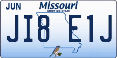 MO license plate JI8E1J