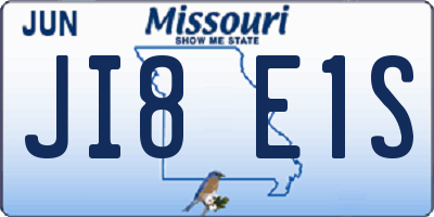 MO license plate JI8E1S