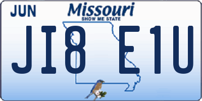 MO license plate JI8E1U