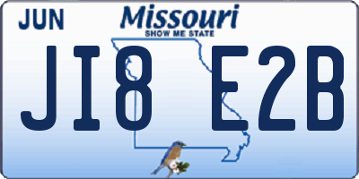 MO license plate JI8E2B