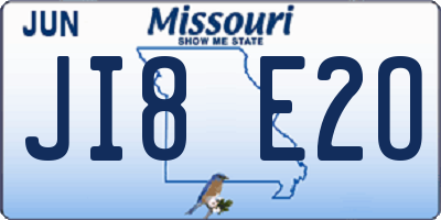 MO license plate JI8E2O