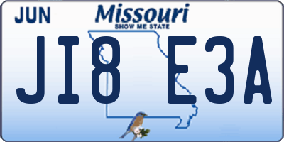 MO license plate JI8E3A