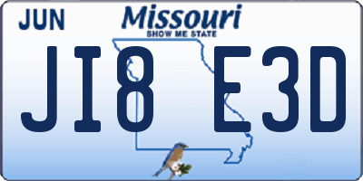 MO license plate JI8E3D