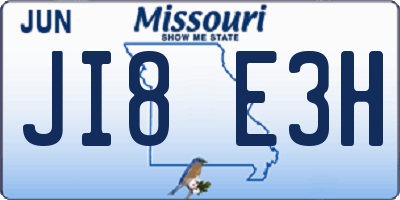 MO license plate JI8E3H