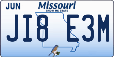 MO license plate JI8E3M
