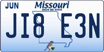 MO license plate JI8E3N