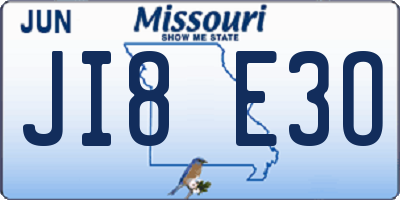 MO license plate JI8E3O