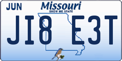 MO license plate JI8E3T