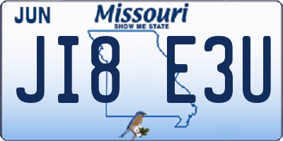 MO license plate JI8E3U