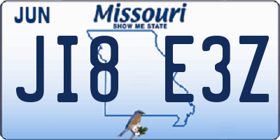 MO license plate JI8E3Z