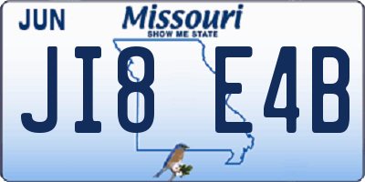 MO license plate JI8E4B