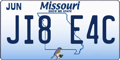 MO license plate JI8E4C