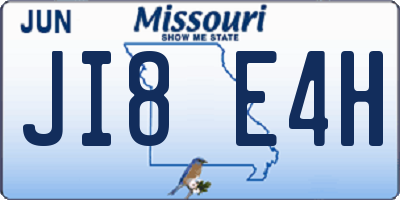 MO license plate JI8E4H