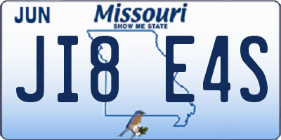 MO license plate JI8E4S