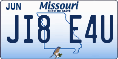 MO license plate JI8E4U