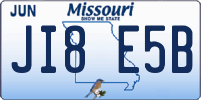MO license plate JI8E5B
