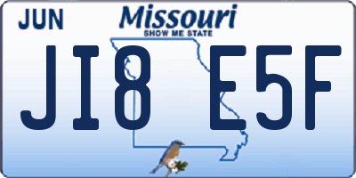 MO license plate JI8E5F
