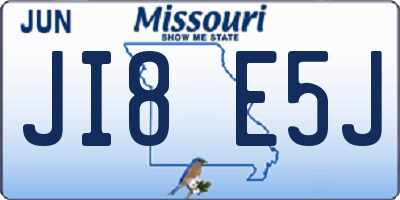 MO license plate JI8E5J