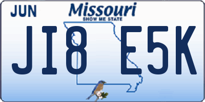 MO license plate JI8E5K