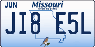 MO license plate JI8E5L