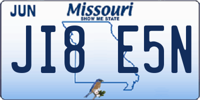 MO license plate JI8E5N