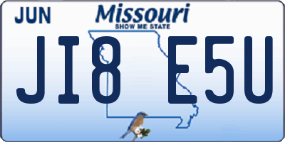 MO license plate JI8E5U