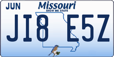 MO license plate JI8E5Z