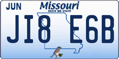 MO license plate JI8E6B