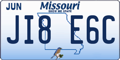 MO license plate JI8E6C