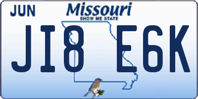 MO license plate JI8E6K