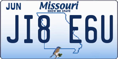 MO license plate JI8E6U