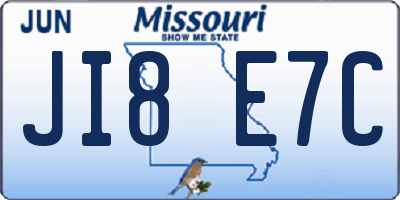 MO license plate JI8E7C