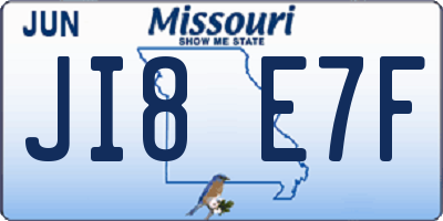 MO license plate JI8E7F