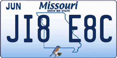 MO license plate JI8E8C