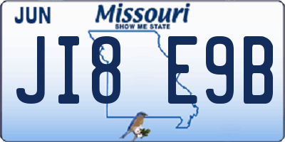 MO license plate JI8E9B