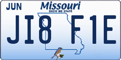 MO license plate JI8F1E