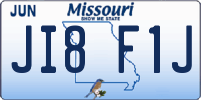 MO license plate JI8F1J