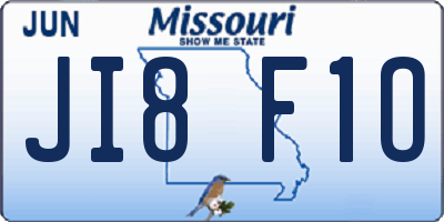 MO license plate JI8F1O