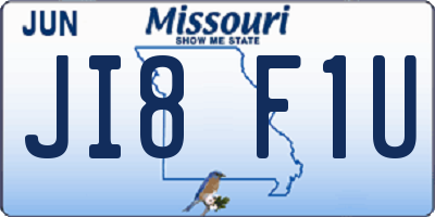 MO license plate JI8F1U