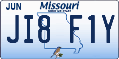 MO license plate JI8F1Y