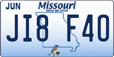 MO license plate JI8F4O