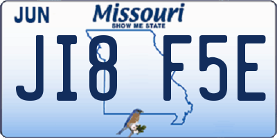 MO license plate JI8F5E