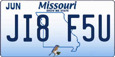 MO license plate JI8F5U
