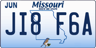 MO license plate JI8F6A