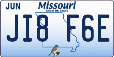 MO license plate JI8F6E