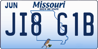 MO license plate JI8G1B