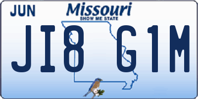 MO license plate JI8G1M