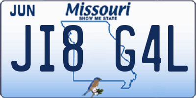 MO license plate JI8G4L