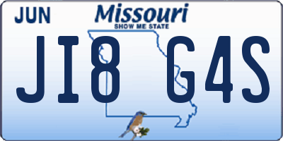 MO license plate JI8G4S