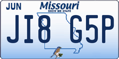 MO license plate JI8G5P